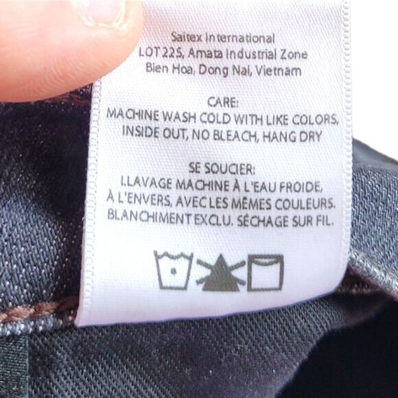 Edwin Anthropologie Women's Charcoal Grey Straight Leg Raw Hem Jeans Size 29 - Picture 6 of 6